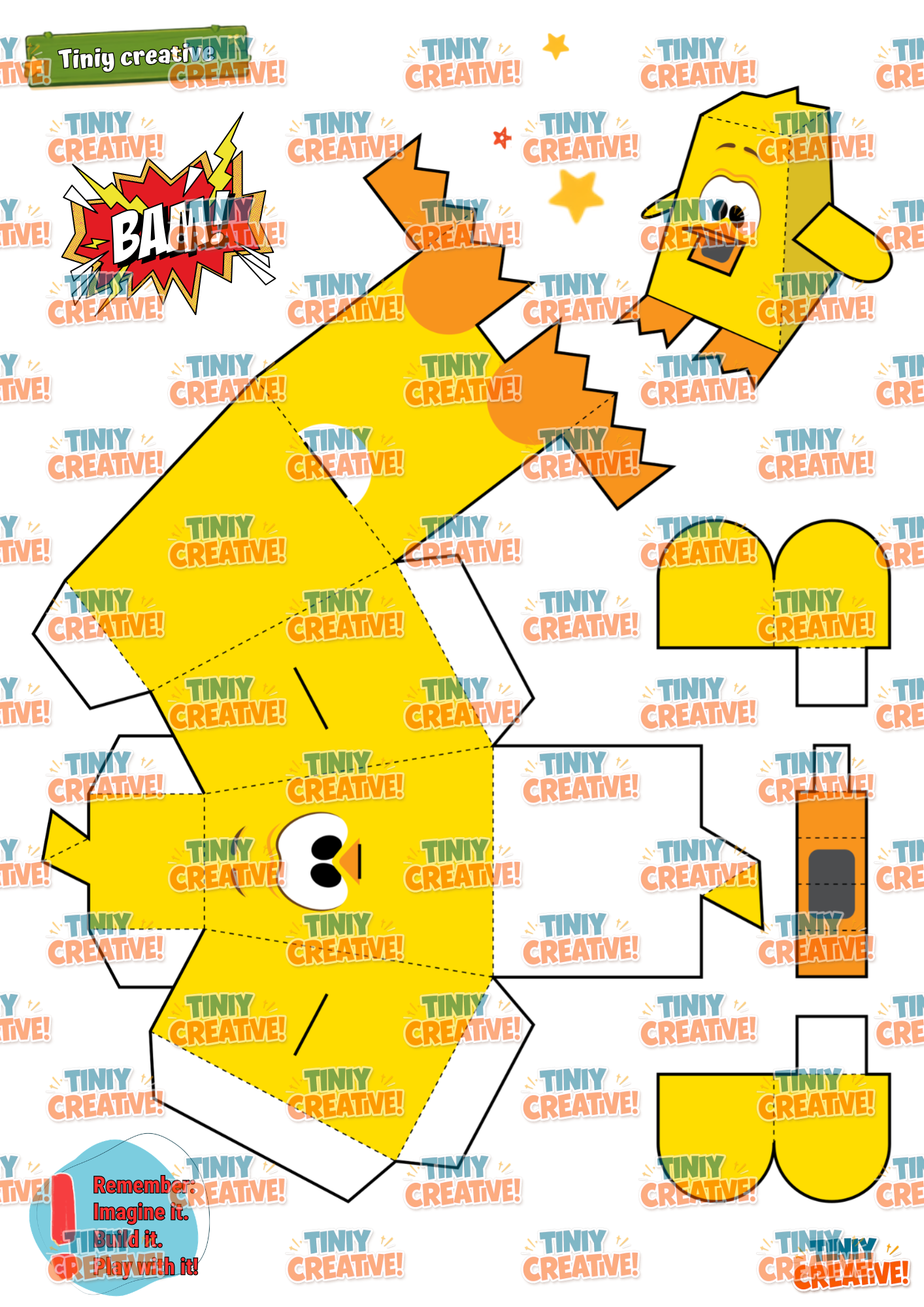 Printable Animal Papercraft Ebook | DIY 3D Paper Animals for Kids | Instant PDF Download